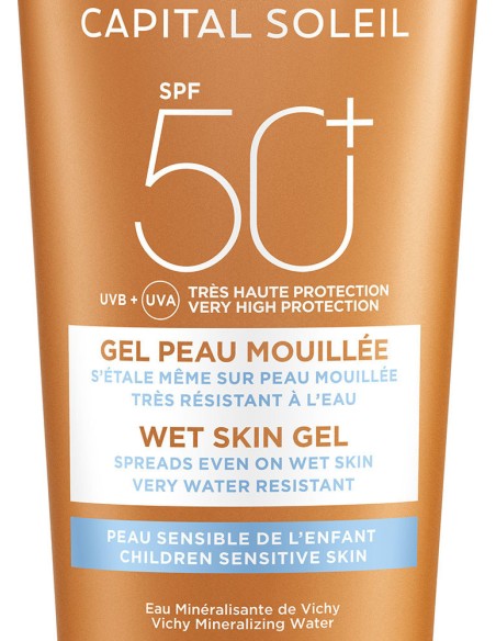 VICHY Capital Soleil Wet Skin Gel Kids SPF50+ Παιδικό Αντηλιακό Γαλάκτωμα Πολύ Ανθεκτικό στο Νερό, 200ml