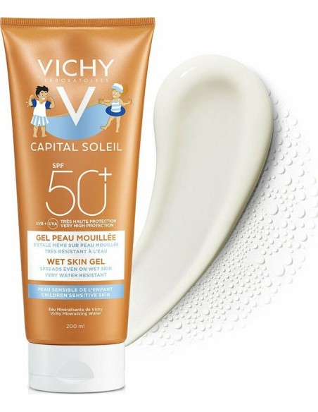 VICHY Capital Soleil Wet Skin Gel Kids SPF50+ Παιδικό Αντηλιακό Γαλάκτωμα Πολύ Ανθεκτικό στο Νερό, 200ml