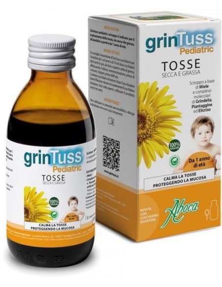 ABOCA Grintuss Pediatric Syrup Φυτικό Σιρόπι για Παιδιά για Ξηρό & Παραγωγικό Βήχα Χωρίς Γλουτένη, 180ml