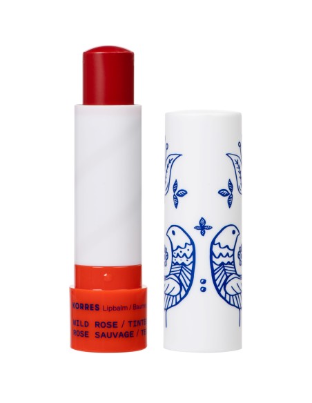 KORRES Lip Balm Wild Rose Tinted Άγριο Τριαντάφυλλο Lip Balm με Χρώμα για Ξηρά & Σκασμένα Χείλη, 4.5g