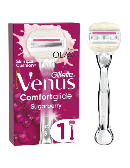 GILLETTE Venus ComfortGlide Sugarberry Γυναικεία Ξυριστική Μηχανή & 1 Ανταλλακτική Κεφαλή, 1 τεμάχιο