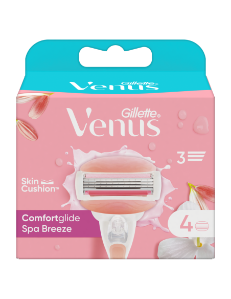 GILLETTE Venus ComfortGlide Spa Breeze Ανταλλακτικές Κεφαλές Γυναικείας Ξυριστικής Μηχανής, 1x4 τεμάχια