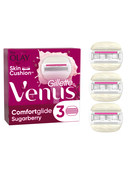 GILLETTE Venus ComfortGlide Sugarberry Ανταλλακτικές Κεφαλές Γυναικείας Ξυριστικής Μηχανής, 1x3 τεμάχια