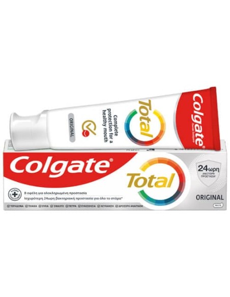 COLGATE Total Original Φθοριούχος Οδοντόκρεμα 24ωρης Ολικής Προστασίας 1+1 ΔΩΡΟ, 2x75ml