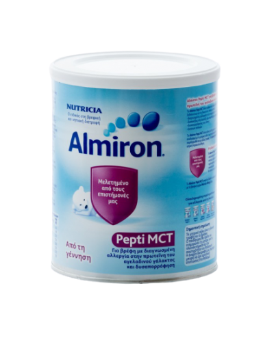 NUTRICIA Almiron Pepti MCT για βρέφη με Αλλεργία στην πρωτεΐνη του αγελαδινού γάλακτος/Δυσαπορρόφηση του λίπους, 450g