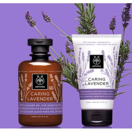 APIVITA Caring Lavender Ενυδατική Υποαλλεργική Κρέμα Σώματος με Λεβάντα, 150ml