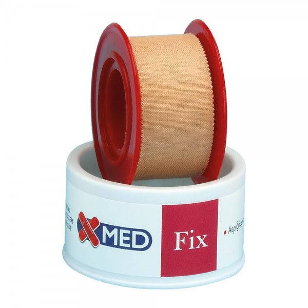 X-MED Ρολό Fix - Υφασμάτινη στηρικτική ταινία 5m x 2,5cm ΚΑΦΕ ΧΡΩΜΑ