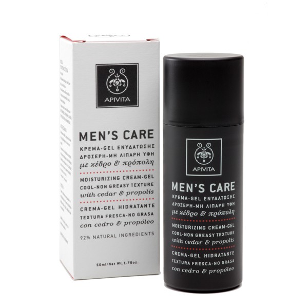 APIVITA Men's Care Κρέμα Gel Ενυδάτωσης με Μη Λιπαρή Υφή με Κέδρο & Πρόπολη, 50ml