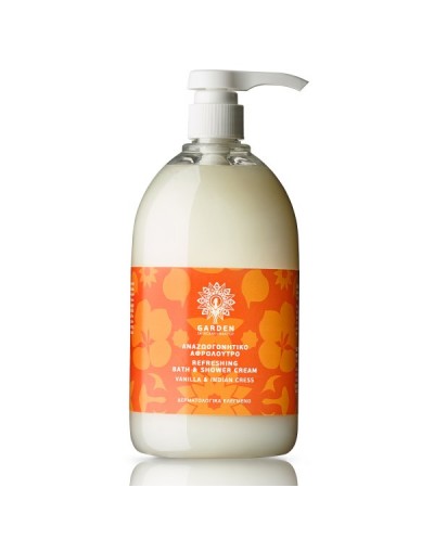 GARDEN OF PANTHENOLS Vanilla&Indian Cress Refreshing Body Bath&Shower Cream Αναζωογονητικό Αφρόλουτρο, 1L