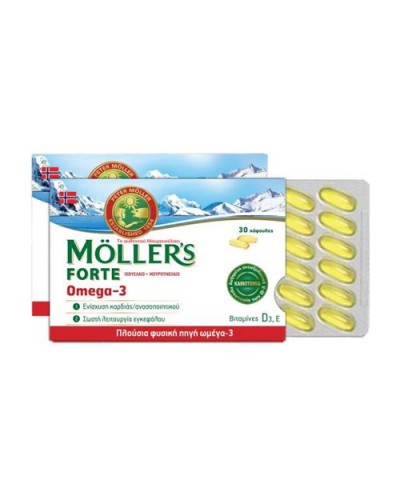 MOLLER'S Forte Ωμέγα 3 & Βιταμίνη D3, 30 Κάψουλες