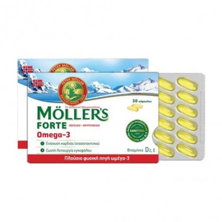 MOLLER'S Forte Ωμέγα 3 & Βιταμίνη D3, 30 Κάψουλες