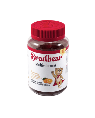 BRADEX Bradbear Multivitamins Ζελεδάκια με Βιταμίνες, Ψευδάργυρο & Σελήνιο Γεύση Πορτοκάλι, 60 gummy bears