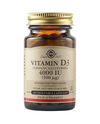 SOLGAR Vitamin D3 4000IU Βιταμίνη D3, 60 κάψουλες