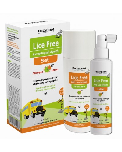 FREZYDERM Lice Free Set Ολοκληρωμένη Αγωγή για Ψείρες Σαμπουάν & Λοσιόν, 2x125ml