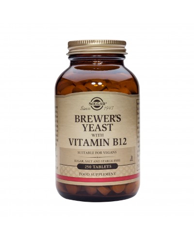 SOLGAR Brewer’s Yeast 500mg with Vitamin B12 Φυσική Mαγιά...