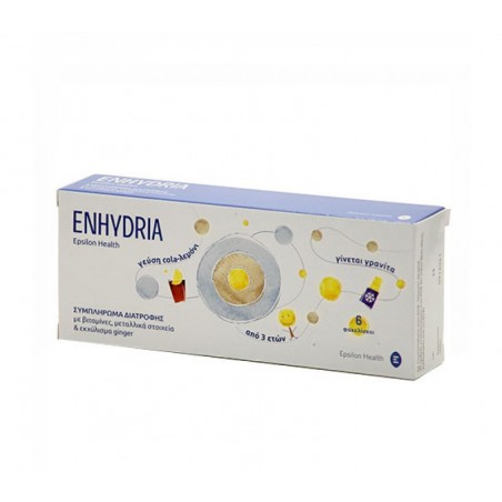 EPSILON HEALTH Enhydria Συμπλήρωμα Διατροφής Με Γεύση Cola - Λεμόνι, 6x15ml