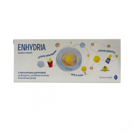 EPSILON HEALTH Enhydria Συμπλήρωμα Διατροφής Με Γεύση Cola - Λεμόνι, 6x15ml