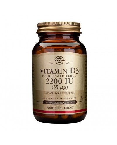 SOLGAR Vitamin D3 2200IU Βιταμίνη D3, 100 φυτοκάψουλες