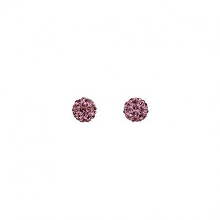 MEDISEI Dalee Earrings 5421 Purple Crystals Ball Υποαλλεργικά Σκουλαρίκια από Ασήμι 925 Μωβ Μπάλες από Zιργκόν, 1 ζευγάρι