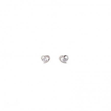 MEDISEI Dalee Earrings 5422 Heart with Stud Υποαλλεργικά Σκουλαρίκια από Ασήμι 925 Καρδιά με Zιργκόν, 1 ζευγάρι