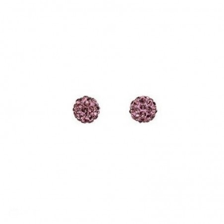 MEDISEI Dalee Earrings 5421 Purple Crystals Ball Υποαλλεργικά Σκουλαρίκια από Ασήμι 925 Μωβ Μπάλες από Zιργκόν, 1 ζευγάρι