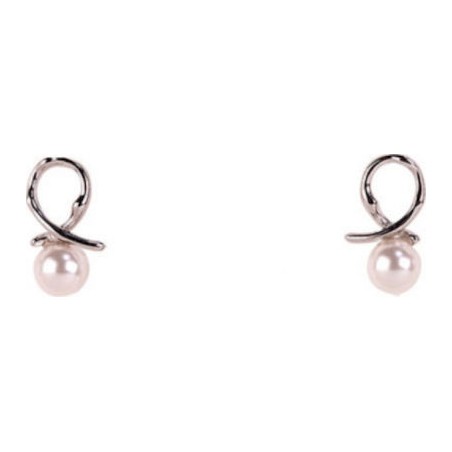 MEDISEI Dalee Earrings 5410 White Pearl Υποαλλεργικά Σκουλαρίκια από Ασήμι 925 με Ρόδιο Κρεμαστά με Λευκή Πέρλα, 1 ζευγάρι