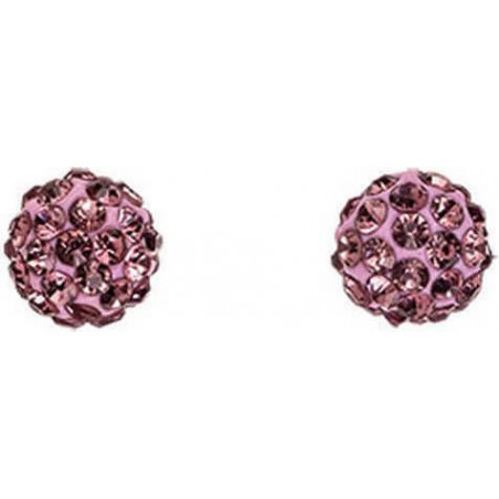 MEDISEI Dalee Earrings 5421 Purple Crystals Ball Υποαλλεργικά Σκουλαρίκια από Ασήμι 925 Μωβ Μπάλες από Zιργκόν, 1 ζευγάρι