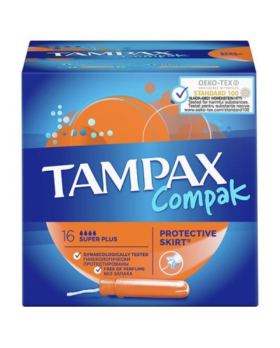 TAMPAX Compak Super Plus Ταμπόν με Απλικατέρ Υψηλής...