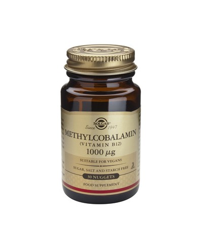 SOLGAR Methylcobalamin Vitamin B12 1000μg, 30 υπογλώσσια δισκία