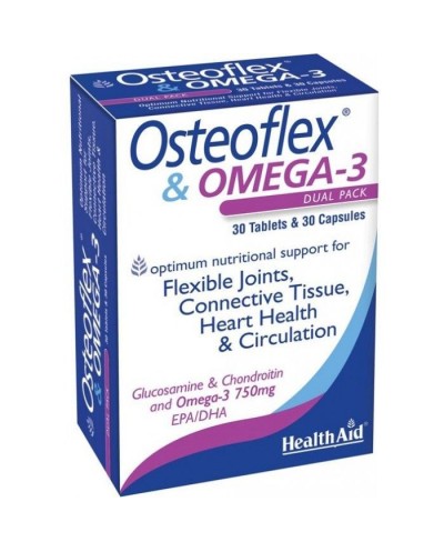 HEALTH AID Osteoflex & Omega 3 Ω3 με Γλυκοζαμίνη & Χονδροίτινη για Αρθρώσεις, 30tabs & 30caps