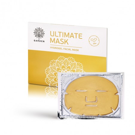 GARDEN Ultimate Hydrogel Facial Mask Μάσκα Υδρογέλης για το Πρόσωπο µε Χρυσό & Κολλαγόνο, 2 τεμάχια