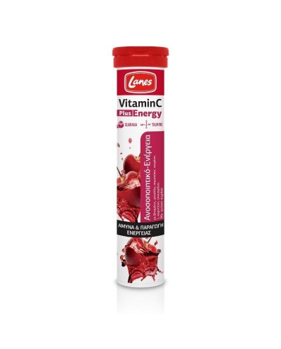 LANES Vitamin C 500mg Plus Energy Cherry Βιταμίνη C με...