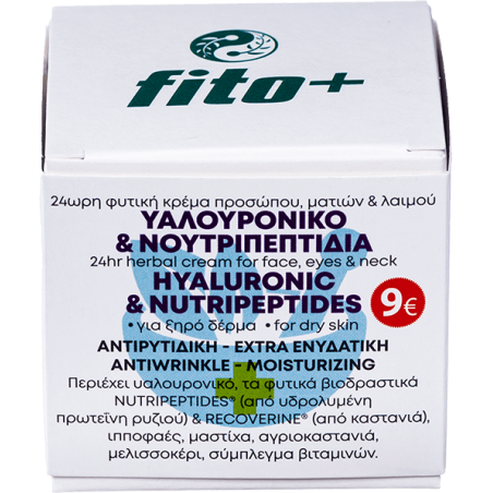 FITO+ Hyaluronic & Nutripeptides 24ωρη Φυτική Κρέμα Προσώπου, Ματιών & Λαιμού με Υαλουρονικό & Νουτριπεπτίδια, 50ml