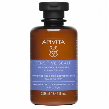 APIVITA Sensitive Scalp Shampoo Σαμπουάν για Ευαίσθητο Τριχωτό με Πρεβιοτικά & Μέλι, 250ml
