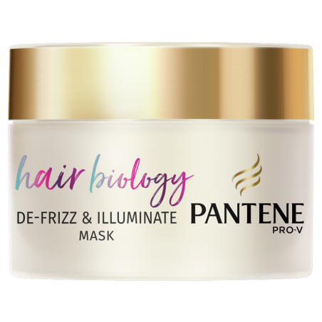 PANTENE PRO-V Hair Biology De-frizz & Illuminate Mask Μάσκα Μαλλιών για Ξηρά & Βαμμένα Μαλλιά, 160ml