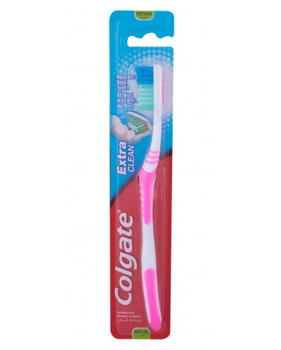 COLGATE Extra Clean Medium Μέτρια Οδοντόβουρτσα Ροζ, 1...