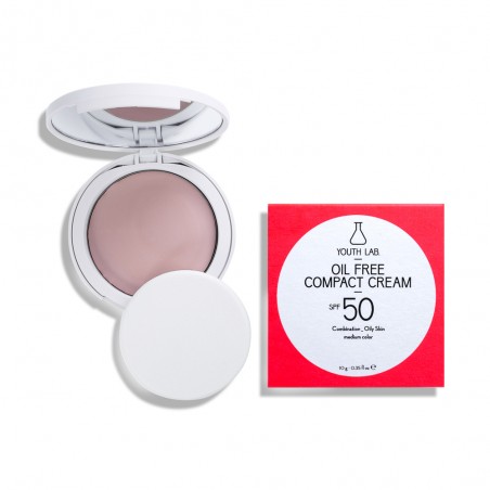YOUTH LAB Oil Free Compact Cream SPF50 Combination/Oily Skin Medium Color Αντηλιακό Ματ Compact Makeup Μέτρια Απόχρωση, 10g