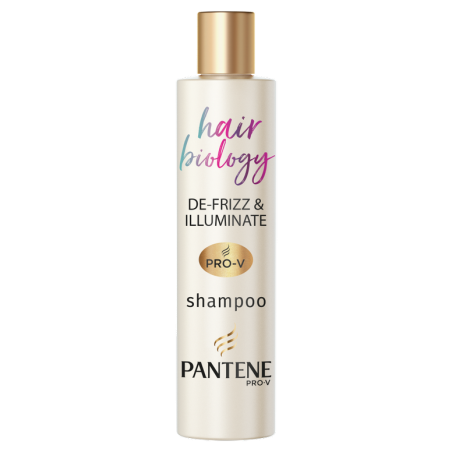 PANTENE PRO-V Hair Biology De-frizz & Illuminate Shampoo Σαμπουάν για Μαλλιά που φριζάρουν, Ξηρά & Βαμμένα Μαλλιά, 250ml