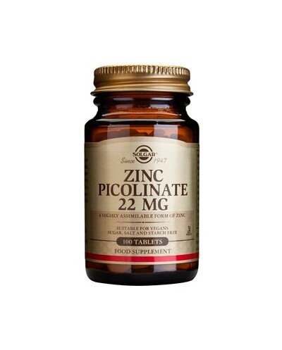 SOLGAR Zinc Picolinate 22mg Συμπλήρωμα Διατροφής...