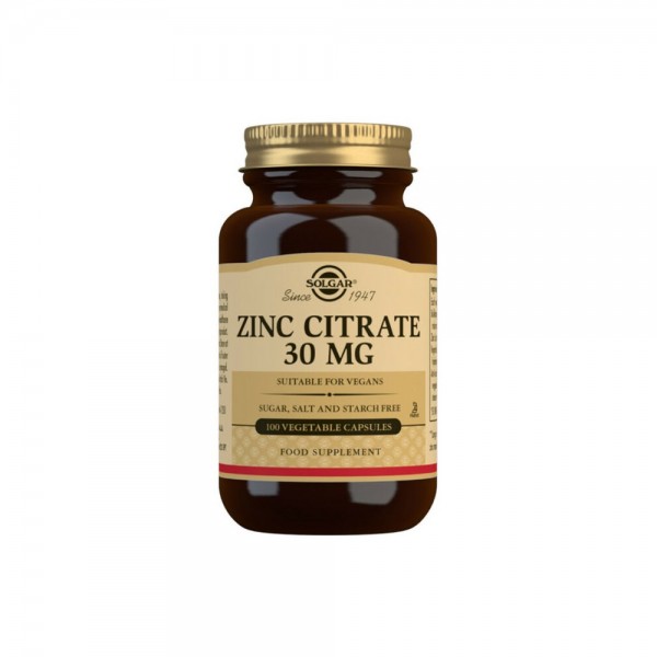 SOLGAR Zinc Citrate 30mg Συμπλήρωμα Διατροφής...
